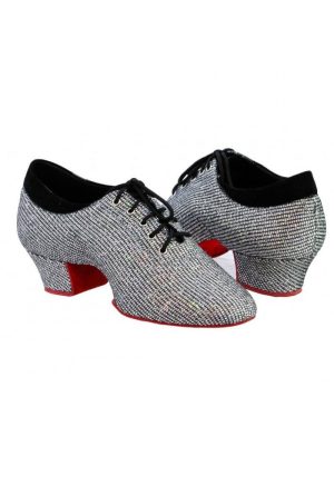 Galex - Flexi - Latin - Training Dance Shoes - Heel 4cm shiny silver