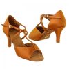 Galex - L-T-Bar - Tan-Satin - Heel - Slim 7cm;9cm