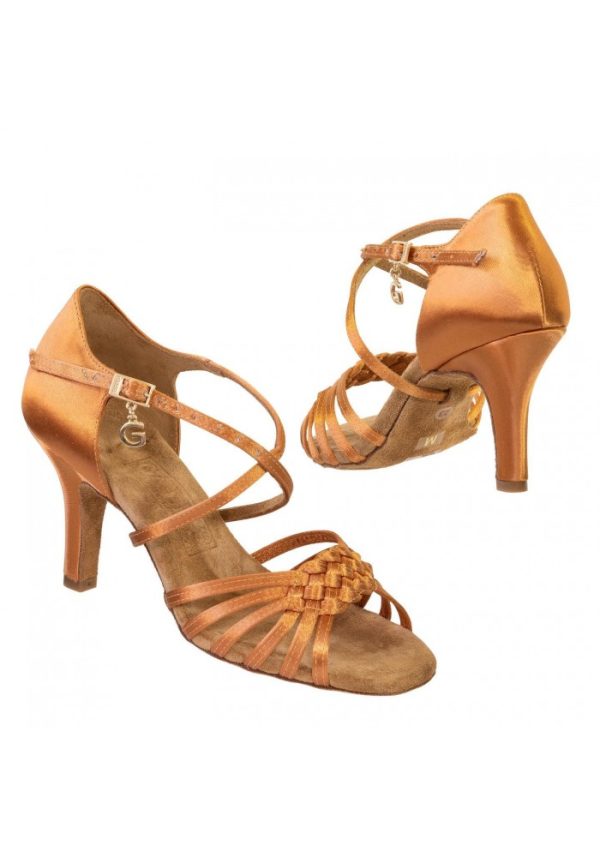 Galex - Lilia - Tan-Satin - Heel - Flare 5 and 6 cm