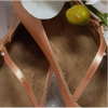Galex - Round Toe Single Strap - Flesh Satin - 5cm Flare